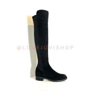 Minimalist | Blondo Waterproof Black Suede Over-the-Knee Boots | Classic Flats